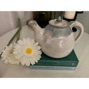 Vintage Ceramic Glazed Side Handle Teapot